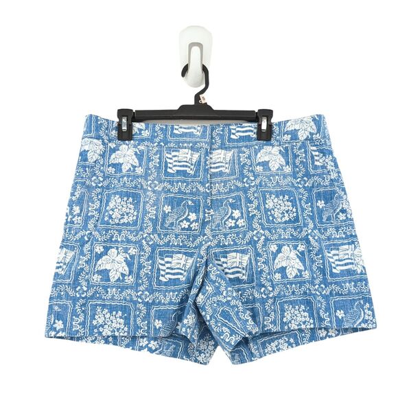 reyn spooner Pants - Reyn Spooner Women Lahaina Sailor Shorts Denim Blue Chino Reverse Print NEW